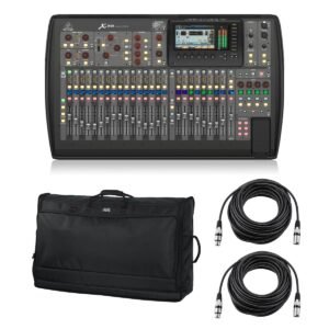 Behringer X32 32-Channel 16-Bus Total Recall Digital Mixing Console V4.0 Bundle with Padded Nylon Carry Bag, 2x H&A 50' XLR M to XLR F Cable